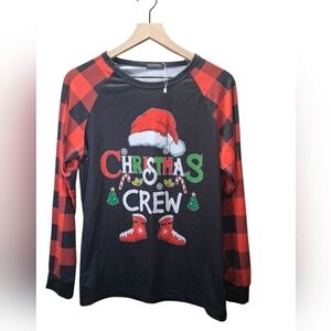 Christmas Crew MOM Shirt - Black and Red